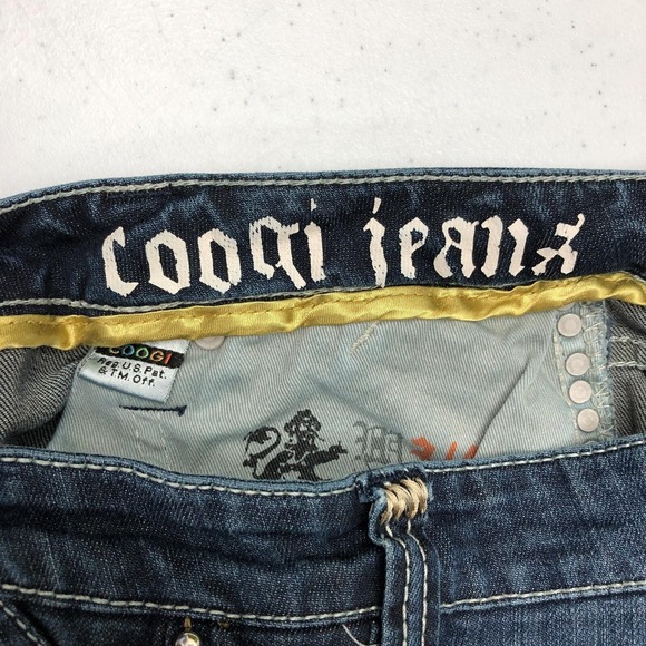 Coogi Jeans Juniors 3/4 W28 Blue Dark Wash Low Rise Straight Studded Zip Stretch - Picture 6 of 14